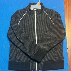 Todd Snyder Chalk Stripe Track Jacket Charcoal Medium